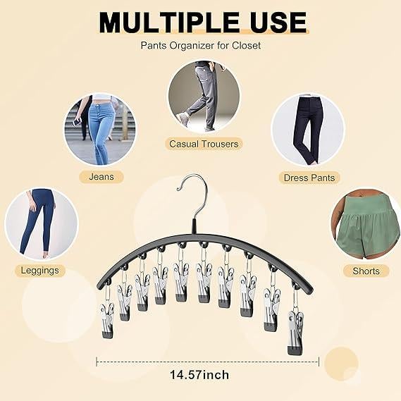 Legging Organizer for Closet, Metal Yoga Pants Hanger w/Rubber Coated